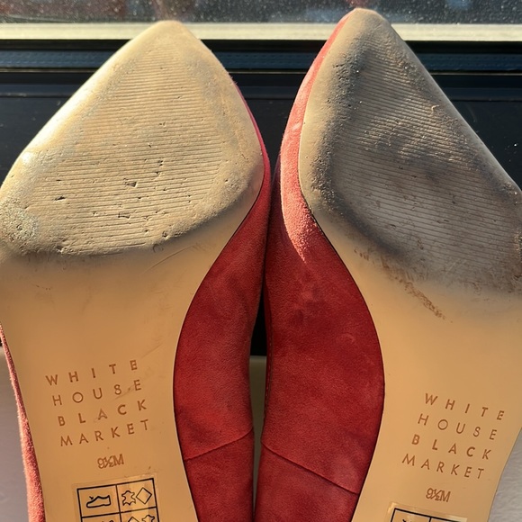 White House Black Market Suede soft Red heels 9.5 M 🔥 - Picture 5 of 6